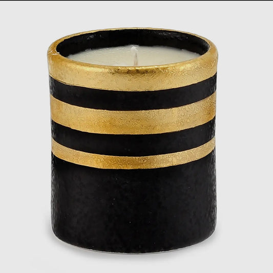 Will Celebrate (Holiday Candle Deruta Milano) Hand Pained with Pure Gold Stripes